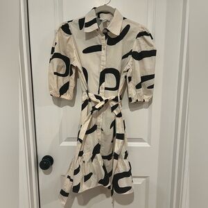 Black and Cream Mini Dress